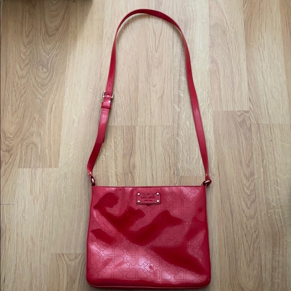 Kate Spade red patten leather crossbody